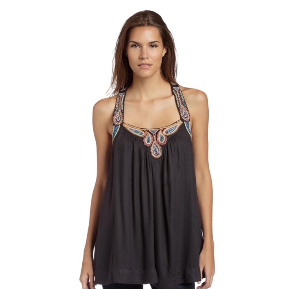 French Connection Beaded Halter-Style Top. Size 4